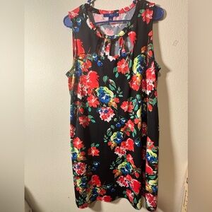 Apt. 9 Women’s L Sleeveless Floral Knit Cutout Keyhole Front. Summer Comfort